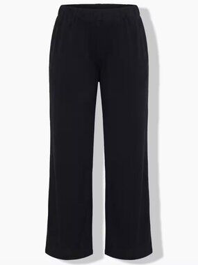Ulla Popken Black Flowy Elastic Waistband Wide Leg Pants Plus Size US20/22 Basic